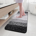 Arotive Microfiber Bathroom Rugs, Shaggy Soft and Absorbent Bath Rug, Non-Slip, Thick Plush Machine Washable Dry Bath Mats for Bathroom, Tub and Shower, 59x17, Black, Rectangular