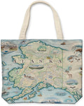 Xplorer Maps Canvas Tote Bag with Handles, Cloth Grocery Shopping Bag, Reusable & Eco-friendly Bag, 100% Cotton, Washable