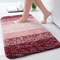 Arotive Microfiber Bathroom Rugs, Shaggy Soft and Absorbent Bath Rug, Non-Slip, Thick Plush Machine Washable Dry Bath Mats for Bathroom, Tub and Shower, 24x16, Burgundy, Rectangular