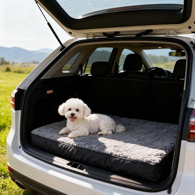 RichePet Dog Bed with Waterproof Inner Liner, Removable Cover, Egg Crate Foam Dog Beds, Easy to Clean，30×20Inch，Khaki
