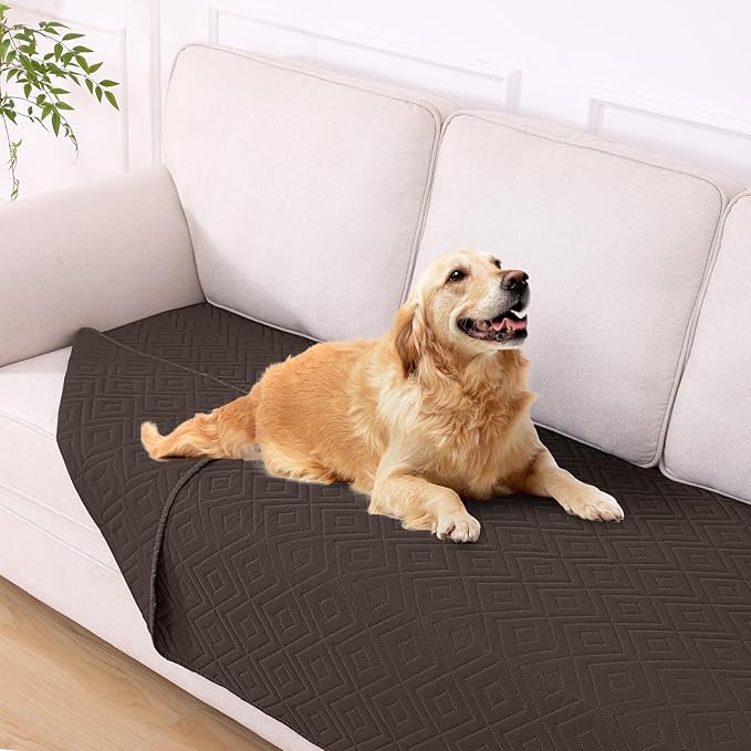 hyha Waterproof Dog Blanket, Soft Dog Bed Cover Pet Blankets, Waterproof Sofa Couch Cover for Dogs Washable, Reversible Pet Couch Covers for Sofa Furniture (40x80 Inch, Chocolate/Chocolate)