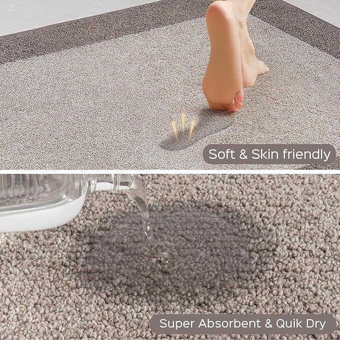 DOMUSTEX Washable Area Rug 34" x 60", Non Slip Kitchen Rug for Floor, Absorbent Entrance Runner Rug for Bedroom, Living Room, (Roll Packing)