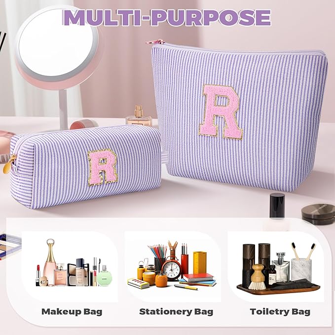 Btffitting Personalized Anniversary Wife's Birthday Gifts,Mothers Day Gifts for Women,Wife Gifts from Husband,Cool Birthday Gifts for Wife,Makeup Bag Set Cosmetic Bag for Teen Girls - Lavender,R