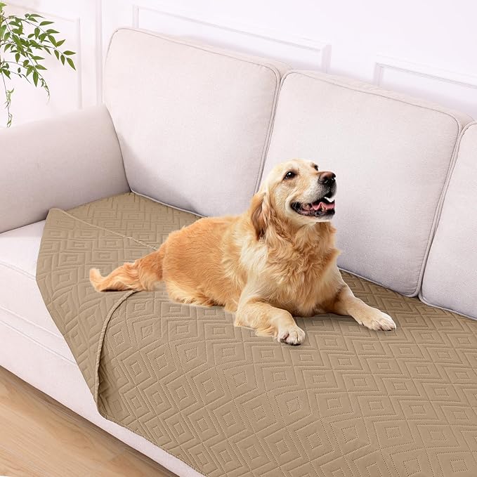 hyha Waterproof Dog Blanket, Soft Dog Bed Cover Pet Blankets, Waterproof Sofa Couch Cover for Dogs Washable, Reversible Pet Couch Covers for Sofa Furniture (40x80 Inch, Camel/Camel)