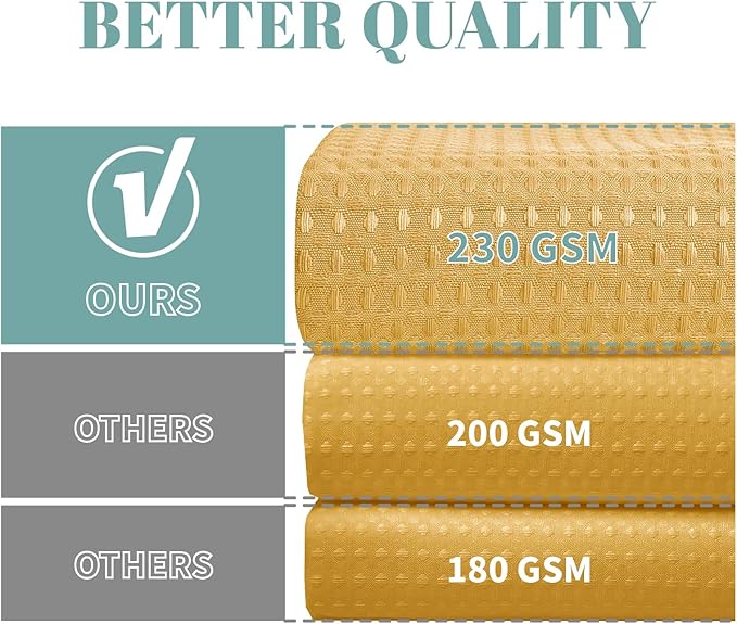 eachope Gold No Hook Waffle Weave Shower Curtain with snap-in Liner Replacement, 230GSM Waterproof Fabric Hotel Shower Curtain Set for Bathroom, Through Mesh Top Window,71Wx77H