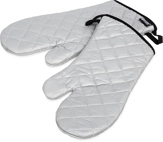 San Jamar 801SG15 Silicone Temperature Protection Oven/Freezer Mitt, 15" Length, Silver