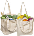 Best Cloth Tote Shopping Bags Heavy Duty & Premium - Reusable Canvas Shopping Bags for Groceries - Washable & Eco-friendly Cloth Beach Bags with Handles - Perfect Picnic Tote Bags (2 Bags)