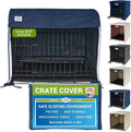 Pet Dreams Dog Crate Cover - Breathable Fabric Kennel Topper for Double-Door Crates, Fits iCrate Dog Cages 18, 24, 30, 36, 42, 48 Inches (Denim, X Large, 42")