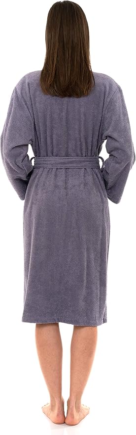 TowelSelections Womens Robe Cotton Kimono Bathrobe for Women Knee Length Terry Cloth Towel Robes for Women XS to 4X