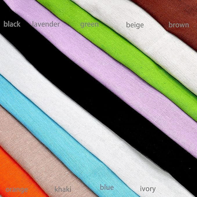 Linen Pre-Cut Qilting Fabric by The Yard Entelare(Black,1yd)
