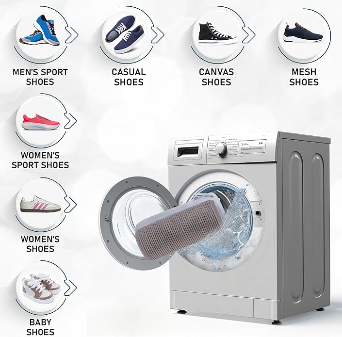 la Farabi Premium Shoe Washing Machine Bag 2-Pack Reusable Laundry Wrap with Microfibers, Durable Invisible Zipper & Hanging Loop – Gentle Mesh Wash Bags for Sneakers, Tennis, Gym & Kids’ Shoes