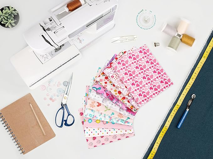 Craftido -25 Options- 100% Cotton Quilting Fabric Bundles 10pcs Fat Quarters 18”x21”-Medium Weight 5.2 oz- Soft Cotton for Quilting, Sewing Project, Patchwork, DIY Crafts - Girls