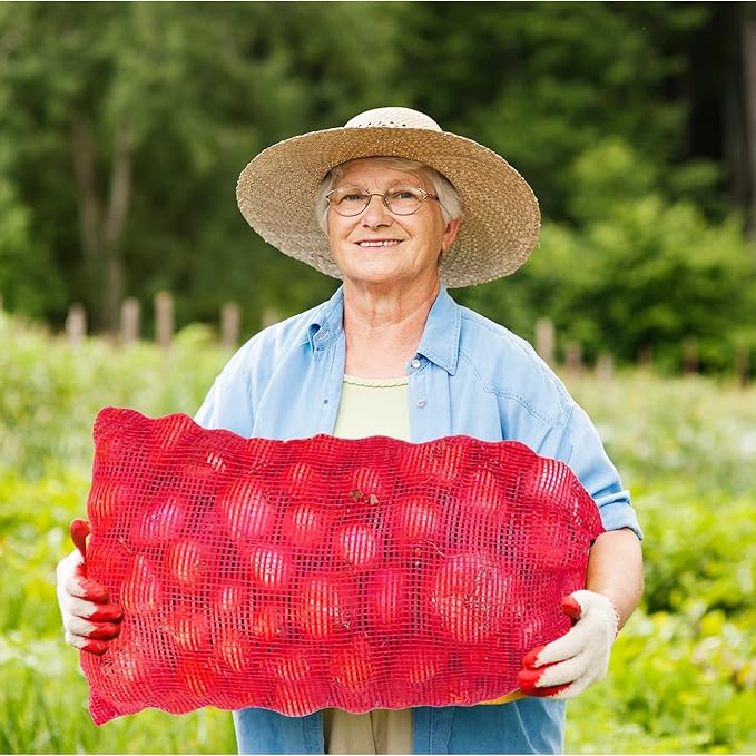 SynHHergyx 50Pcs Extra Large Mesh Produce Bags, 60 lbs Onion Bag 21” x 32” Reusable Washable Breathable Vegetable Storage Net Bags with Drawstring for Firewood Onions Potatoes Carrot Corn Crawfish