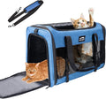 Furtent Large Cat/Dog Carrier up to 25 Pounds, Portable Soft Sided Pet Travel Carriers for Medium Big Cats and Puppy, Collapsible Puppy Crate Outdoor 20x13x13in, Dark Blue