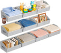 Homsorout Large Closet Organizers and Storage Bins - 10 Pack Trapezoid Storage Baskets for Shelves, Foldable Fabric Baskets with Handles Ideal for Closet, Basket, Wardrobe and Shelf Storage, Beige