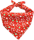 Bubblepup Christmas Dog Bandanas, Soft Cotton Red Dog Bandanas for Small Medium Large Dogs