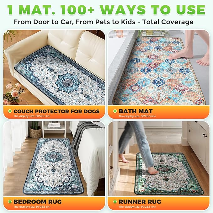 Hompet 2 Pack Waterproof & Absorbent Dog Car Seat Cover Mat, Fits Most Dog Car Hammocks, Washable Reusable Backseat Protector Pad, Quick Dry Leak-Proof Non-Slip Pet Travel Mat for Cars, 28.5"x60"