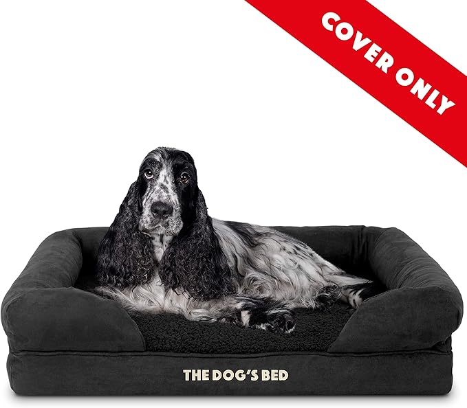 The Dog's Bed Replacement Outer Cover ONLY (Outer Cover ONLY - NO Bed, NO Waterproof Inner) for The Dog's Bed, Washable Plush Fabric, Medium (Black Plush) Veterinary Approved