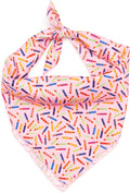 THE WORTHY DOG Classic Tie-Ir Dog Bandana – Soft Cotton Flannel Square Pet Bandana, It's My Birthday Pattern, Pink, Large