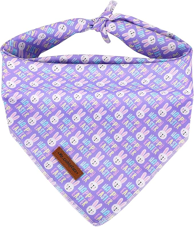MR. CHUBBYFACE Easter Dog Bandanas Reversible Triangle Bibs Scarf Accessories for Dogs Cats Pets