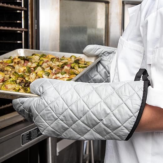 San Jamar 801SG15 Silicone Temperature Protection Oven/Freezer Mitt, 15" Length, Silver