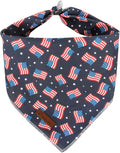 UP URARA PUP 4th of July Dog Bandana, Patriotic Bandana for Medium Large Dog, Cute Patriotic Puppy Bandana, Cotton American Flag Pet Triangle Bid Scarf Kerchief for Girl Boy Dogs