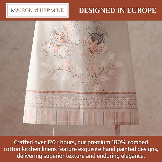 Maison d' Hermine 100% Cotton Apron for women with Pocket Kitchen Chef Apron for Men Cooking Gardening Server Waitress