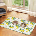 Tropical Lemon Leaves Dog Food Mat Absorbent Bowl Mats No Stains Quick Dry Waterproof Pet Cat Placemats for Food and Water, 30x45cm