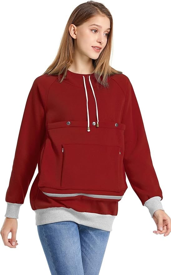 LINYUCHEN Cat Dog Carrier Hoodies – Puppy Kitten Carrying Sweatshirt Large Pet Pocket Pullover Top – Unisex Kangaroo Hoodies