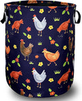 Cute Roosters Chicken Laundry Basket With Handles Oxford Cloth Tote Bag Animal Laundry Hamper18.9"x16.5 "Foldable Clothe Storage Bucket Toy Organizer For Bathroom/Laundry/Bedroom