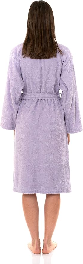 TowelSelections Womens Robe Cotton Kimono Bathrobe for Women Knee Length Terry Cloth Towel Robes for Women XS to 4X