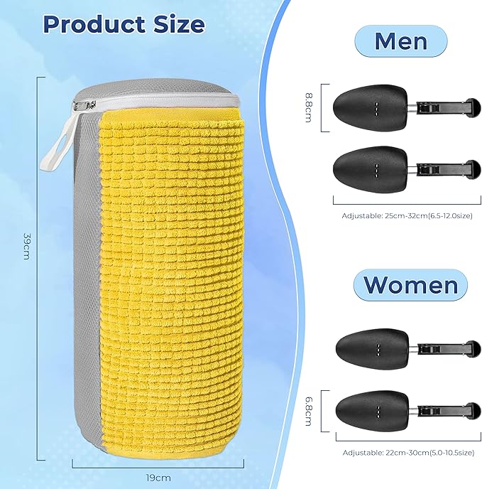 SR ESSENTIALS 2Pcs Shoe Washing Machine Bag with Insoles | Reusable Sneaker Laundry Bags for Machine Wash | Fluffy Fiber 360° Cleaning with Durable Zipper Closure (Yellow Grey & Trees)