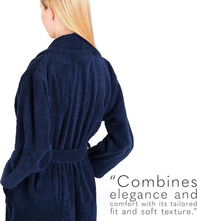 American Soft Linen Women’s 100% Cotton Terry Bathrobe – Soft, Absorbent, Quick Dry Turkish Robes for Women Quality Housecoat