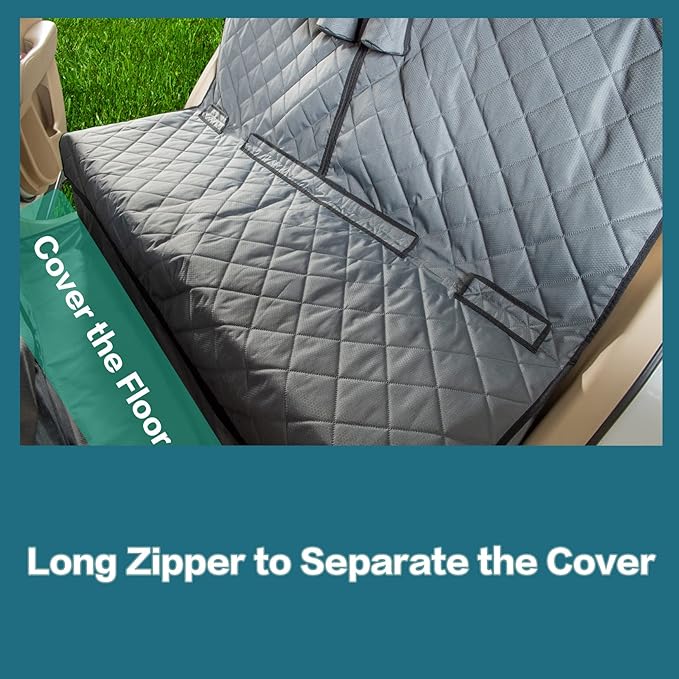 YEENIS Car Seat Cover for Dogs with Mesh Window, Bench and Hammock Combination - Detachable, Suitable for Most Vehicles (Grey, X-Large)