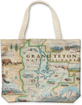 Xplorer Maps Canvas Tote Bag with Handles, Cloth Grocery Shopping Bag, Reusable & Eco-friendly Bag, 100% Cotton, Washable