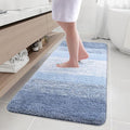 Arotive Microfiber Bathroom Rugs, Shaggy Soft and Absorbent Bath Rug, Non-Slip, Thick Plush Machine Washable Dry Bath Mats for Bathroom, Tub and Shower, 59x24, Light Blue, Rectangular