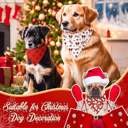 Abbylike 50 Pcs Valentines Day Dog Bandanas Bulk Red and White Polka Dots Stripes Bandanas for Dogs Triangle Kerchief Bibs Scarf for Pet Romantic Costume Photo Props Accessories(25.6 x 17.7 x 17.7)