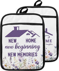 Home Sweet Home Pot Holders with Pockets, Best Housewarming Gifts, House Warming Gifts Oven Pot Holders Heat Resistant Oven Mitts Hot Pads for Kitchen Baking Cooking