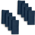 D'Moksha Homes Navy Blue Linen Napkins Set of 8 - Classic Hemstitch 100% Pure Linen Hemstitch Dinner Napkins 20 x 20 Inch for Easter - Handcrafted and Machine Washable