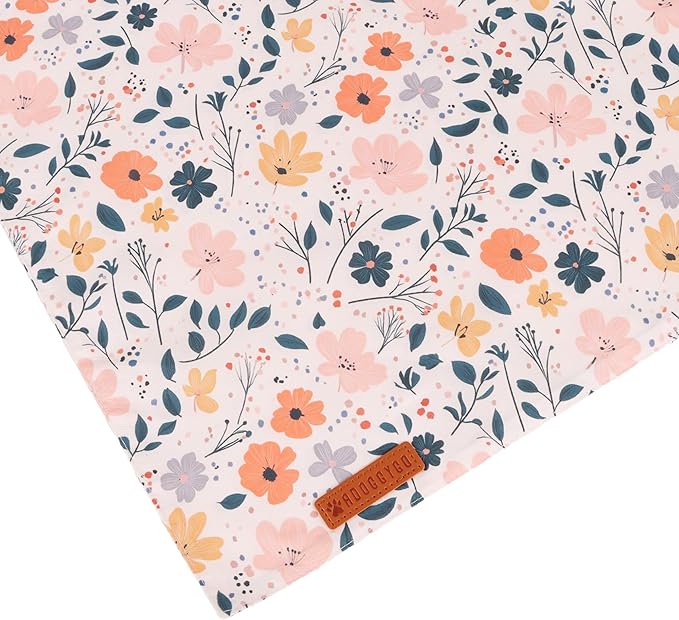 ADOGGYGO Floral Dog Bandana, Black Pink Flower Pet Scarf, Premium Durable Fabric, Cute Floral Bandanas for Extra Large Dogs (X-Large)