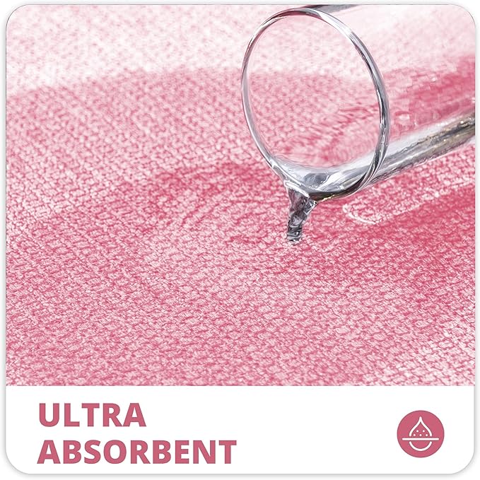 Bosap Bath Mat,Ultra Thin Bathroom Rugs,Rubber Bath Mats for Bathroom,No Slip Bath Rugs,Quick Dry,Machine Washable,Low Pile,Absorbent,Shower Outside,Sink,Home Decor Accessories.Pink,1'5"x2'3"(2 Pack)