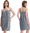 PJGGZ Towel Wrap for Women, Three Adjust Clasps Closure Bath Wraps After Shower Spa Sauna Bathrobe(Available in Plus Size)