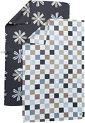 Desert Aqua 2 Pack || Double Sided|| Not Your Ordinary Kitchen Towels || Dish Towels || Quick Dry || Waffle Weave Microfiber || Designer Prints || Highly Absorbent || Hanging Hook (Multi-Checkered)