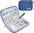 Lcsmaokin Electronics Travel Organizer,Portable Waterproof Electronic Travel Storage Bag for Small Charging Cord Storage,Charger,Small Electronics,SD Card etc,for Travel,Business -Navy Blue