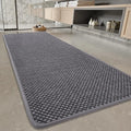 PADOOR-Bath Mat Runner-Super Absorbent Chenille Bathroom Mats-Rubber Backed Bath Mats for Bathroom Non Slip, Easy Clean Bathroom Runner Rugs Front of Bathtub,Shower Room,Sink-17×59