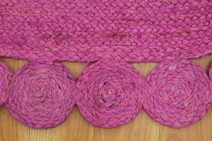 Oval Rug 4x6 Area Rug Kilim Rug Pink Solid Design 0.27 inches ThickIndoor Outdoor Rug Flatweave Rug High Traffic Area Lake House Bedroom Dining Room Living Room