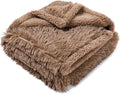Wowchine Waterproof Dog Blanket Brown Fluffy Long Faux Fur Pet Throw Blankets 28x20in for Couch Love Bed Cover Washable(Brown,XS)