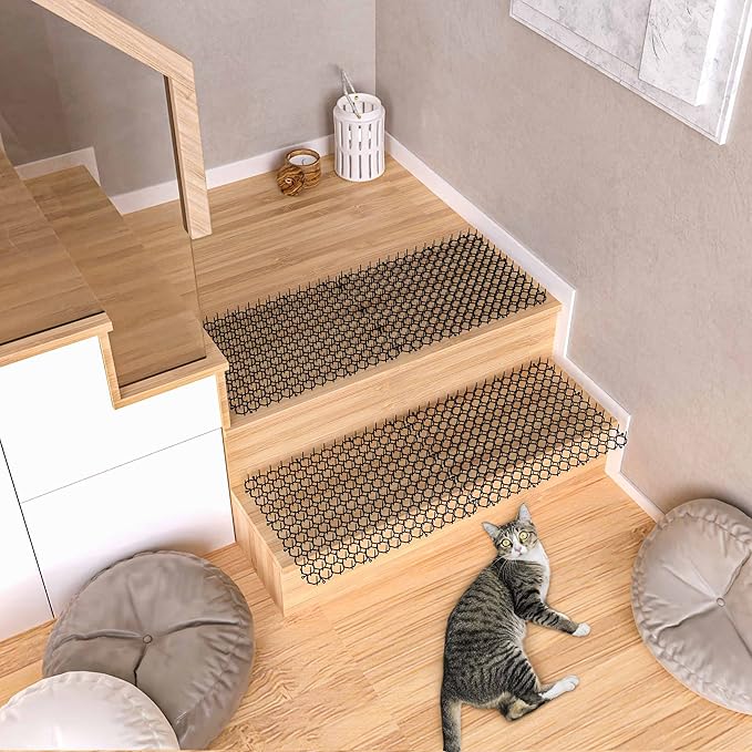 OCEANPAX 16 X 13 Inch Scat Mat for Cats, 10 Pack Cat Scat Mat with Spikes - Indoor/Outdoor Pet Deterrent Solution for Plants, Furniture, and More - Keep Cats and Dogs Away