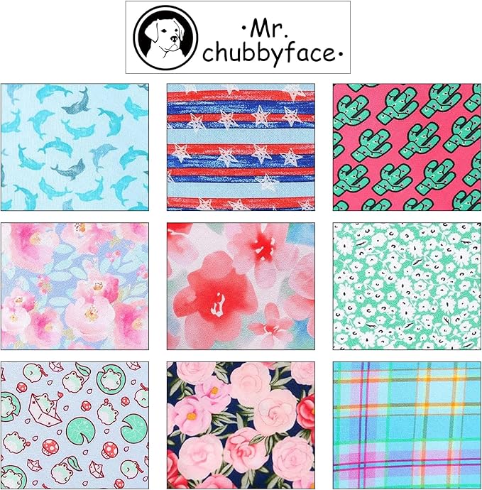 MR. CHUBBYFACE American Flag Dog Bandanas Boys Girls Reversible Triangle Bibs Scarf Accessories for Dogs Cats Pets