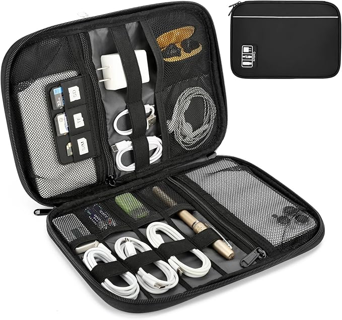 Castura Electronic Organizer Travel Case, All-in-One Portable Cable Organizer Bag for Storage, Cord Organizer Tech Accessories for Cables, Chargers, Power Bank, Flash Drive, SD Card